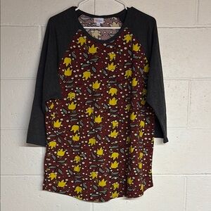LuLaRoe Floral Print Top with Dark Accents